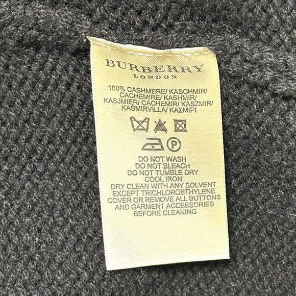 Burberry Cashmere Short Sleeve Knit V Neck Sweater Black Size L - Picture 8 of 9